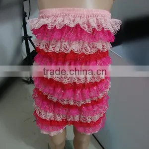 Wholesale Infant Lace Petti Romper Strapless Lace Rompers Baby Girl Royal Blue Ropmers New Strapless Lace Petti Rompers For Kids thumbnail-4