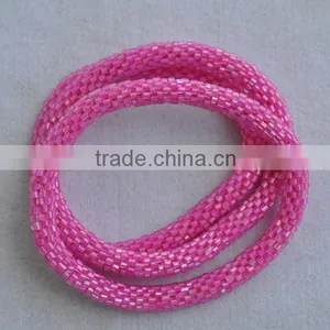 Hand Crochet Rollover Glass Bead Bracelets thumbnail-3