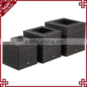 Set of 3 Square Shape Big Outdoor Decorative Flower Pots Garden thumbnail-1
