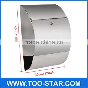 Homestyle Stainless Steel Mail Box Wall Mount Locking Postal Home Office Mail Box Letterbox thumbnail-2