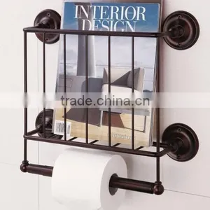 Bathroom Black Wall Mounted Magazine Rack thumbnail-1