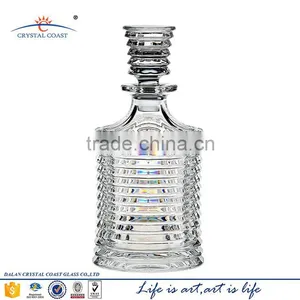 Decorative Whiskey 750ml Clear Fancy Glass Liquor Bottle thumbnail-2