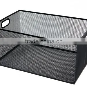 Black Storage Basket for Sundries/toys Storage Basket With Eyelets thumbnail-1