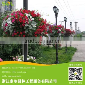 SOL 2015 Environment-friendly Half Round Planter Flower Pot Lamp Post Planters thumbnail-1