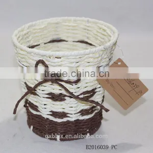 Handmade Woven Paper Rope Flower Pot thumbnail-1