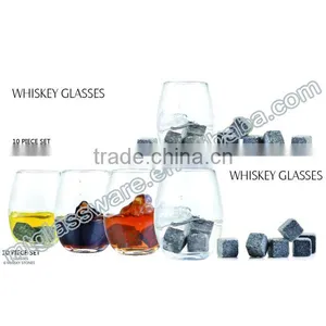 Flint Glass Material Transparent Wholesale Round Whiskey Glass With Whiskey Stone thumbnail-1