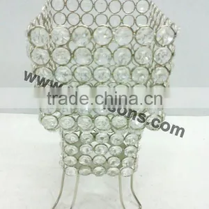 Crystal Beaded Votive Candle Holders for Wedding Decorations and Home Decor thumbnail-1