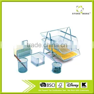 Executive Metal Mesh Desk Office Organizer thumbnail-1