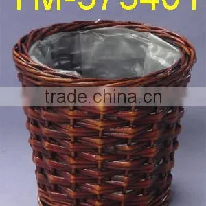 Brown Color Willow Flower Pot for Garden Basket. thumbnail-1