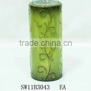 Green Agate Metal Painted Pillar Candle Holder thumbnail-1