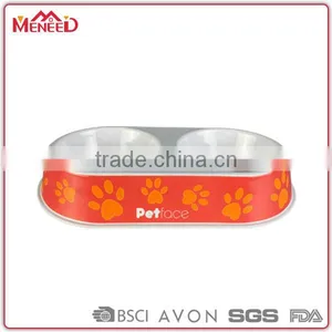 Pet Accessories Wholesale China 2 Compartments Plastic Dog Bowls thumbnail-1