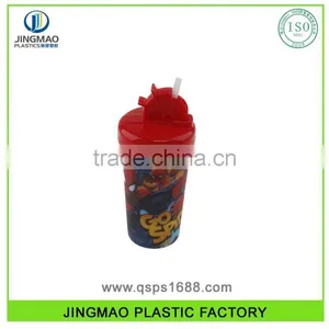 New Design Cartoon Hotsale Plastic Cup With Straw And Lid thumbnail-1