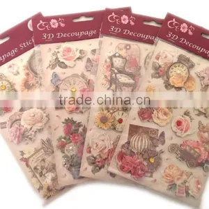 Paper 3D Sticker, Hot Sale 3D Decoupage Stickers, Craft Gift Sticker for Decoration thumbnail-6