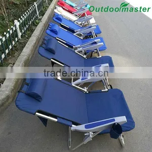 Navy Blue Aluminum Folding Backpack Chair With Plastic Armrest thumbnail-1