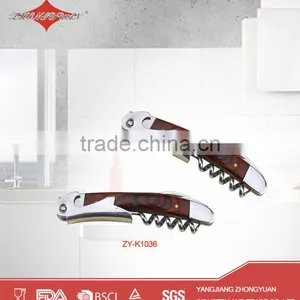 Cheap Fancy Custom Wood Cork Corkscrew Wine Opener thumbnail-1