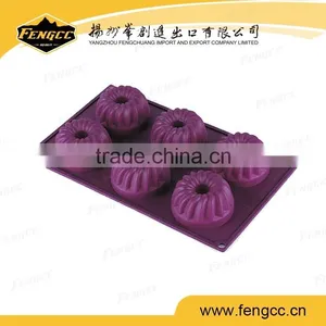 6 Cavity Food Grade Silicone Flowers Cake Mold thumbnail-1