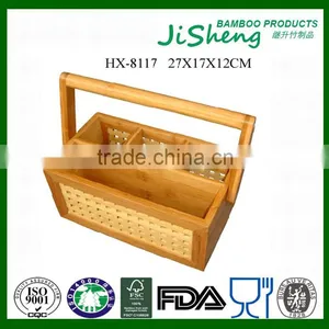 Multi-function Portable Bamboo Wooden Tool Box thumbnail-1