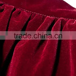 OEM Service High Quality Pleated Red Velvet Skirt thumbnail-5