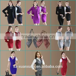 Custom Fashion Women Unifiorm Suit 3 Pieces for Hotel/ Office/ Long Sleeve Uniform thumbnail-1