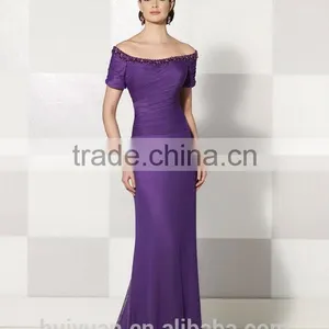 2 Colors Cap Sleeve Chiffon Full Lenth Beautiful Night Gowns Long thumbnail-2