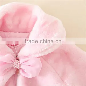 Girls Wraps For Matching Wedding Dresses Pink Appliqued Wraps With Bow In Stock thumbnail-5