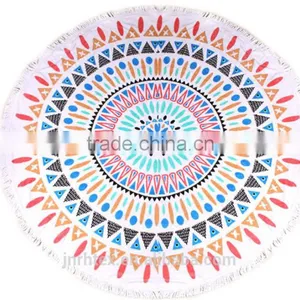 Cotton Custom Reactive Printed Round Beach Towel thumbnail-3