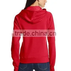 New Design Women's Ribbed-knit Cuffs and Hem Fleece Sweatshirts Zipper With Hood thumbnail-6