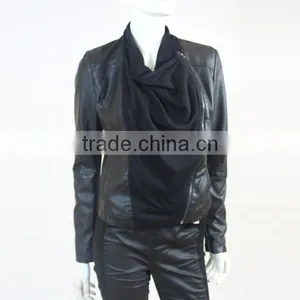 Leather Jacket for Women High Quality Feather PU Down Coat for Women thumbnail-2