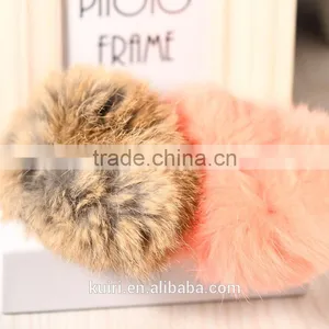 Real Rex Rabbit Fur Elastic Hair Bands Hair Bands Elastic Ties Ponytail Holder Hair Accessories for Women thumbnail-3