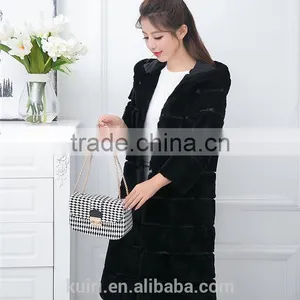 Rex Rabbit Fur Coat With Hood Thick Real Rabbit Fur Coat Winter Jacket for Women Genuine Fur Coat Customize Female Clothing thumbnail-6