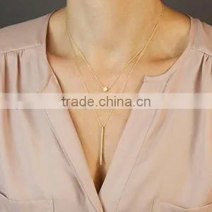 Light Weight Simple Gold Triangle Bar Pentagram Pendant Metal Infinity Women Layer in Necklace Fashion Jewelry Jewellry thumbnail-1