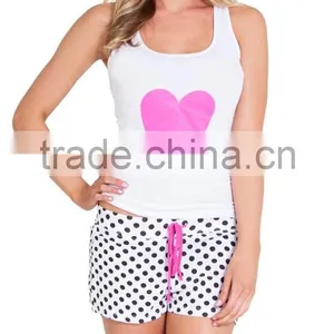 Comfortable Heart Polka Dot Print Pajama Fashion Pajama Set thumbnail-2