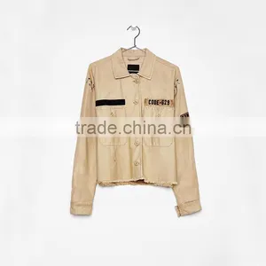 Buy Jackets Online Ladies Light Short Cotton Overshirt Military Jacket thumbnail-5