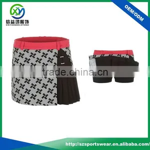 2016 Hot Sell Contrast Color Combination Fashion Golf Skirt With Short thumbnail-3