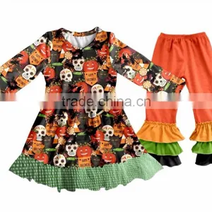 Newest Toddler Ruffle Pants Children Boutique Halloween Clothing Sets Kids Outfits Fall Baby Girl Clothes thumbnail-1