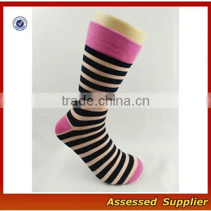High Quality Custom Colorful Stripes Combed Cotton Dress Business Socks thumbnail-1