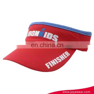 Custom Polyester Red Sun Visor Cap With "IRONKIDS"embroidery Logo thumbnail-2