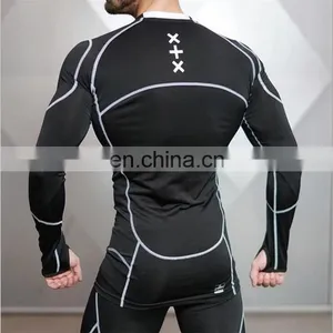 Muscle o Neck Elastane Gym Mens Compression Shirts thumbnail-2