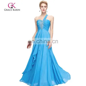 Grace Karin One Shoulder Long Chiffon Evening Gowns Party Gowns CL3120-3 thumbnail-1