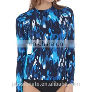 Full Printed Custom Made Long Sleeve Rush Guard/rashguard for Women thumbnail-1