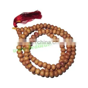 White Sandal Wood Beads Mala, Holy Wood Beads-Seeds String (mala), Size: 10mm thumbnail-1