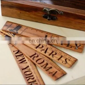 Vintage Student's Stationery Environmental Wood Material Rulers thumbnail-1