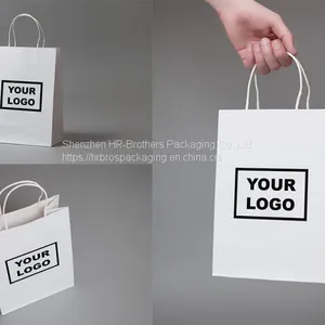 Wholesale TOP Quality Reusable Custom Logo Printing Kraft Paper Bag thumbnail-2