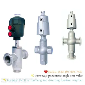 Pneumatic Three-way Angle Seat Water Diverting Valve thumbnail-1