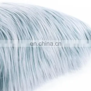 Repreve 100% Polyester Latest Design Luxurious Fashion Blue Mongolian Long Hair Long Fur Cushion for Home Decor thumbnail-3