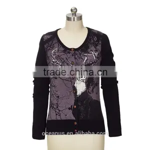 100% Cotton Printed Ladies Sweaters thumbnail-3