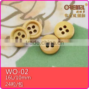 Coated Warter Proof Flatback Rim Natural Wooden Shirts Button thumbnail-3