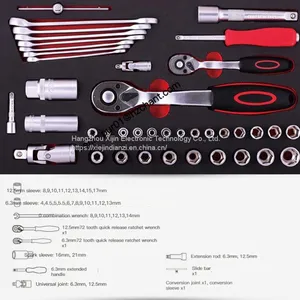 Socket Set Portable Ratchet Wrench Jack Auto Repair Tool Box thumbnail-2
