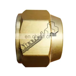 Peça de tubo de cobre para união de refrigeração de ar-condicionador HVAC, porca de latão forjada com abertura thumbnail-1