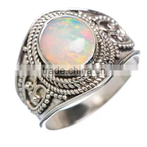 Ethiopian Opal RING ,925 Sterling Silver Jewelry Wholesale,WHOLESALE SILVER JEWELRY,SILVER EXPORTER,SILVER JEWELRY FROM INDIA thumbnail-1